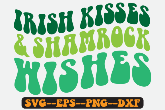Irish Kisses Quote Retro Svg Design for Crafts and Graphics