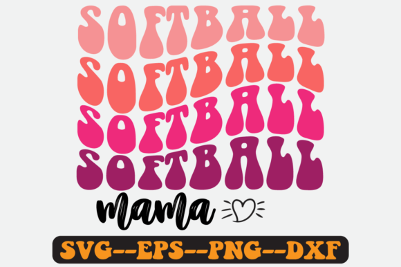 Softball Mama Quote Retro Svg Design for Crafts and Graphics
